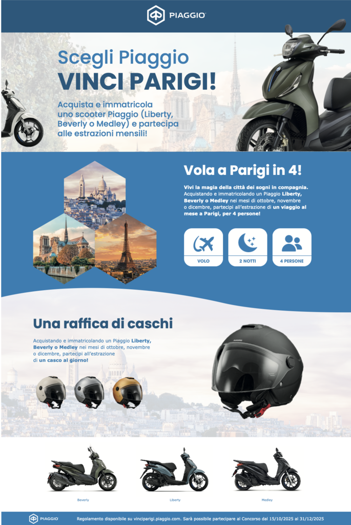 Scegli Piaggio VINCI PARIGI!